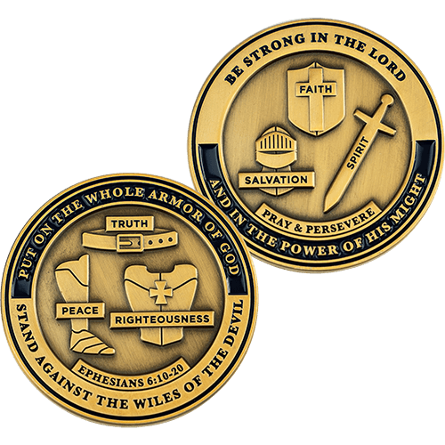 Armor of God Challenge Coins, Assorted Pack of 7