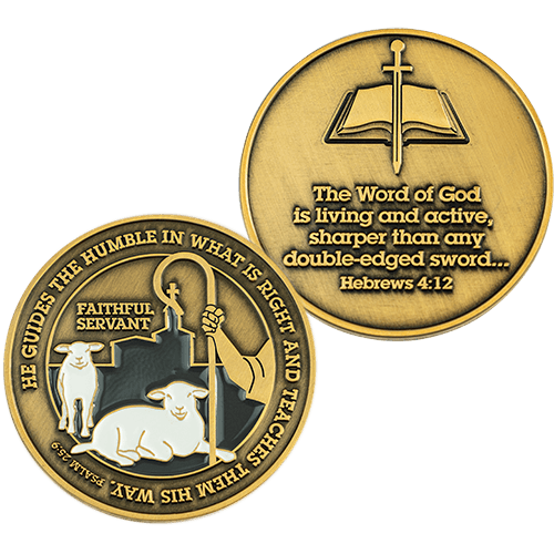 Pastor Appreciation Antique Gold Plated Prayer Coin