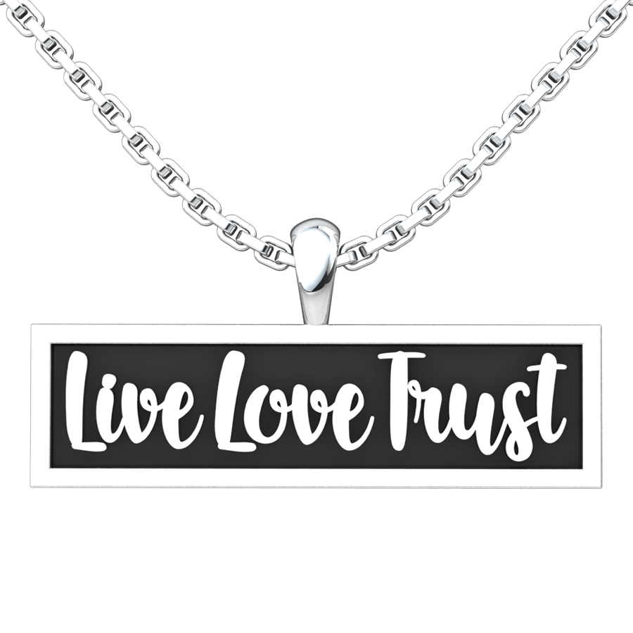 Live Love Trust Sterling Silver Pendant with 18 inch chain