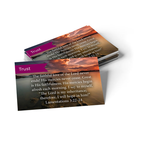 Pass Along Scripture Cards, Trust, Lamentations 3:22-24, Pack 25