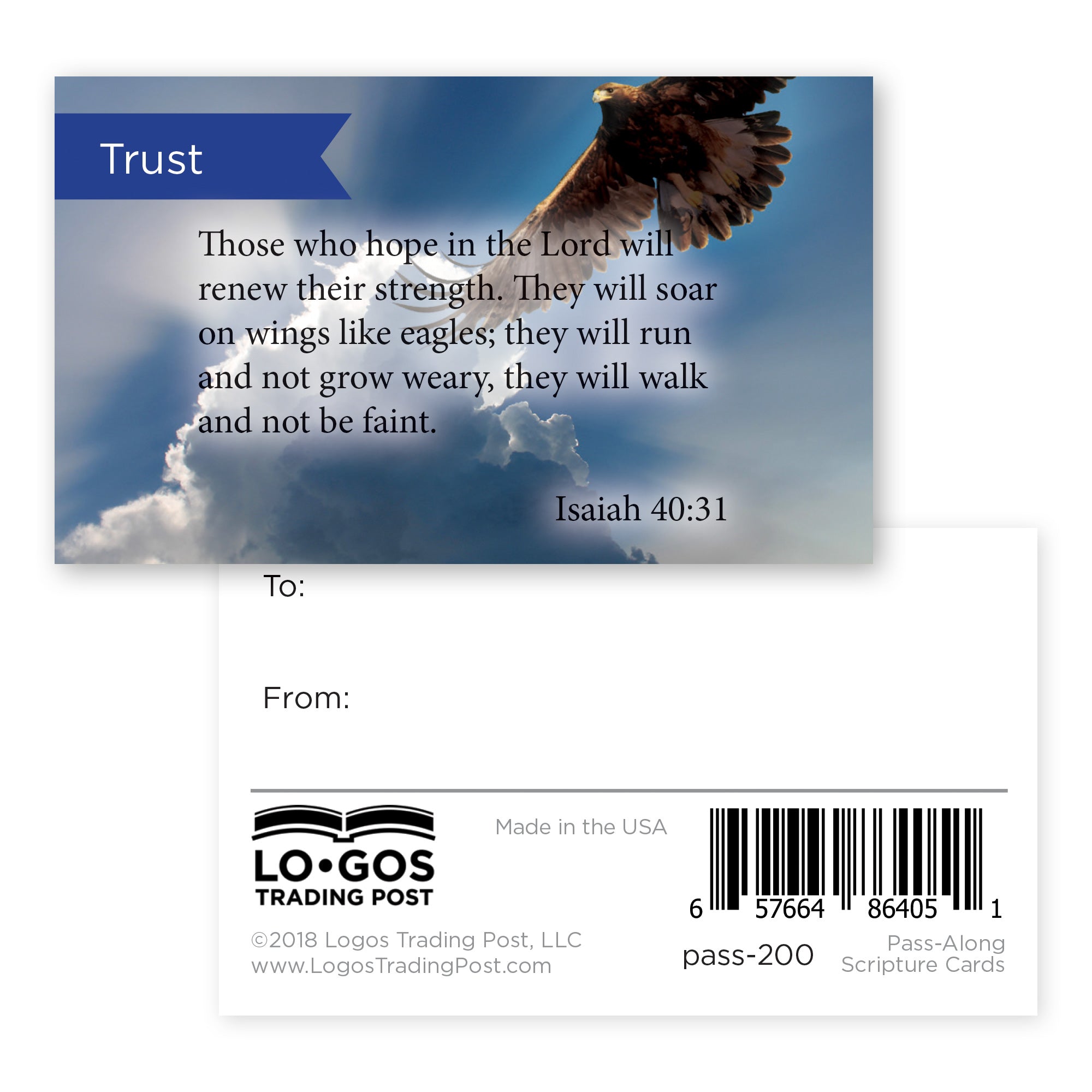 Trust, Isaiah 40:31, Pass Along Scripture Cards,  Pack 25
