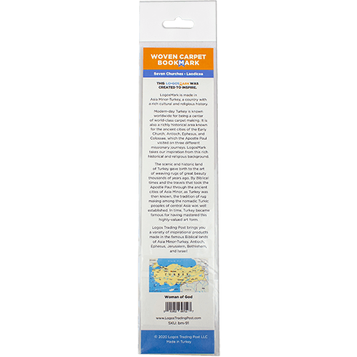 Woman of God, Woven Fabric Christian Bookmark, Proverbs 31:25