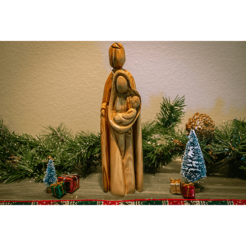 Olive Wood Holy Family Nested- 2 piece