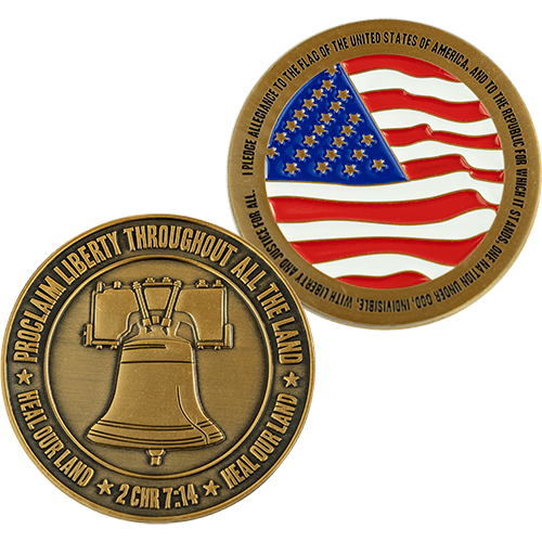 Pledge of Allegiance Antique Gold Plated Coin