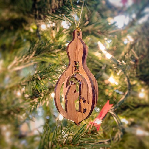 Nativity & Barn Animals, 3D Olive Wood Christmas Ornament