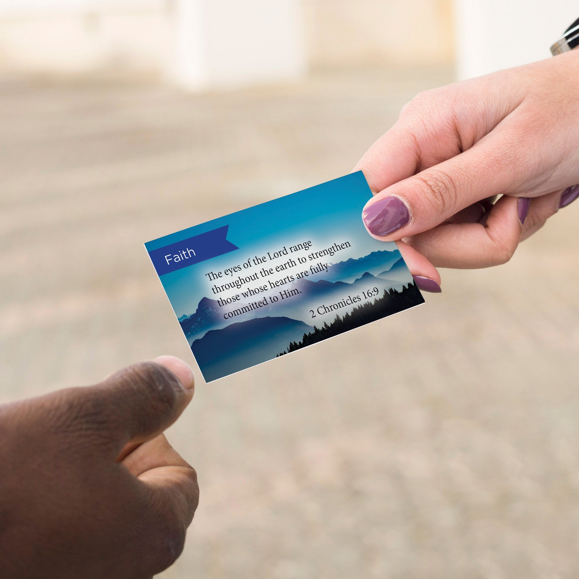 Faith, 2 Chron 16:9, Pass Along Scripture Cards, Pack 25