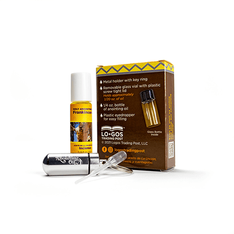 Frankincense Anointing Oil from Israel, Deluxe Gift Box Set - Silver