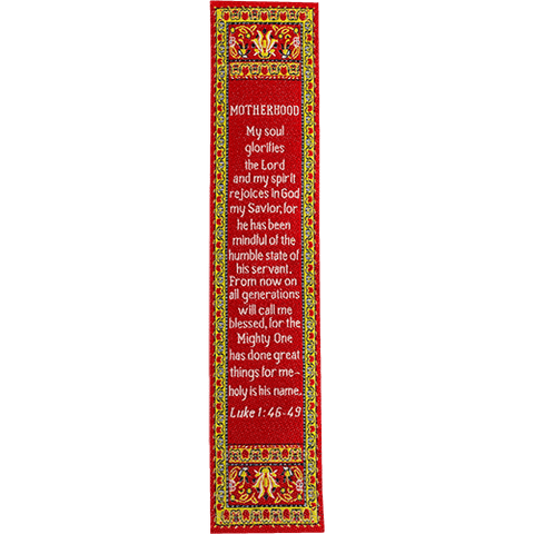 Motherhood, Woven Fabric Christian Bookmark, Motherhood, They Will Call Me Blessed, Silky Soft Luke 1:46-49 Bookmark, Traditional Turkish Design, Gift for Mom