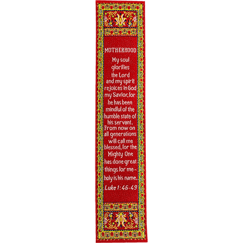 Mother's Bookmarks, Woven Fabric Christian Bookmark, Motherhood, They Will Call Me Blessed, Silky Soft Luke 1:46-49 Bookmarker for Novels Books and Bibles, Traditional Turkish Design, Flexible Bookmark Gift for Mom