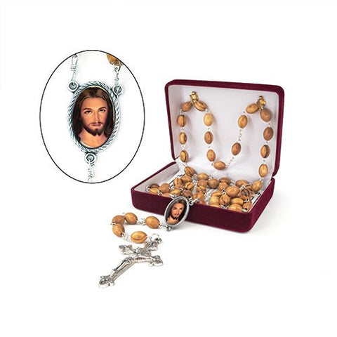 Divine Mercy of Jesus (Portrait) Olive Wood Rosary