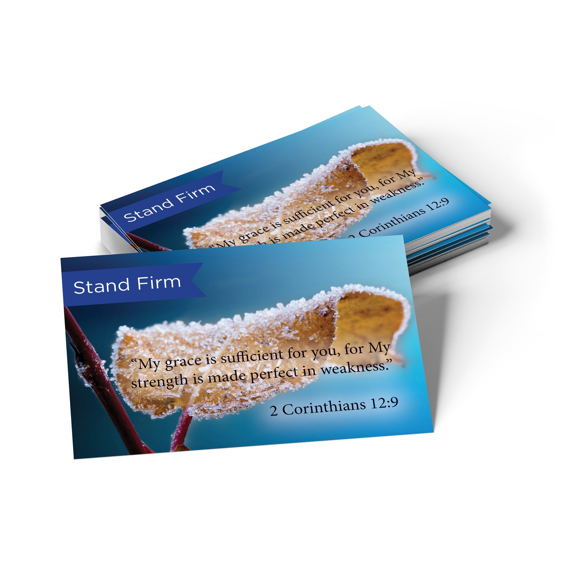 Stand Firm, 2 Cor 12:9, Pass Along Scripture Cards, Pack 25