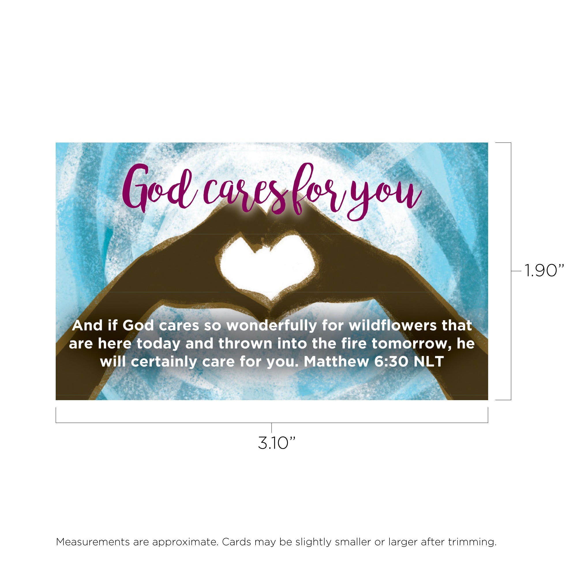 Children and Youth, Pass Along Scripture Cards, God Cares for You, Matthew 6:30, Pack of 25