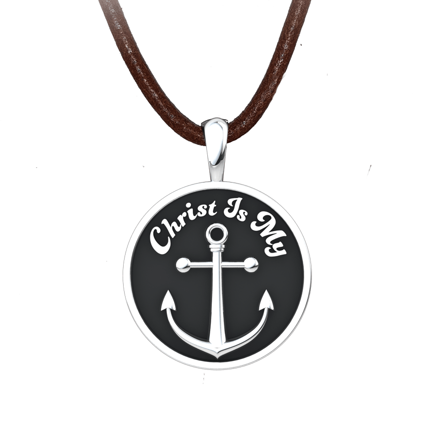 Men's Christ Is My Anchor Sterling Silver Pendant
