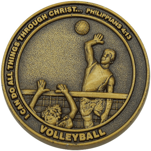 Volleyball Coin, Christian Sports Coin for Girls & Young Athletes