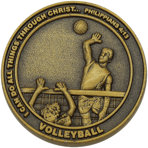 Volleyball Coin, Christian Sports Coin for Girls & Young Athletes