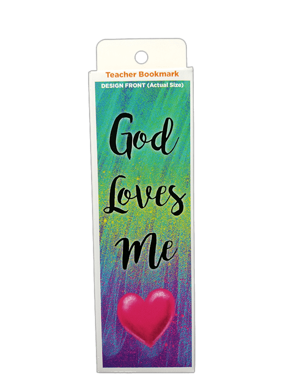 Children's Christian Bookmark, God Loves Me, John 16:27 - Pack of 25 - Logos Trading Post, Christian Gift