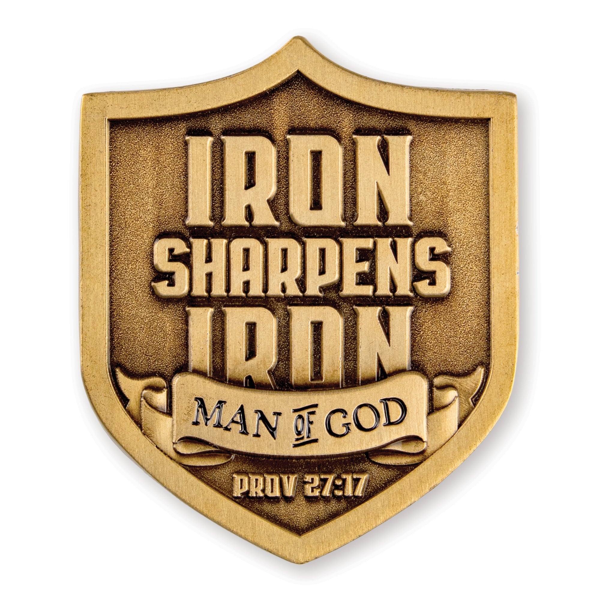 Iron Sharpens Iron Shield Challenge Coin Shield Crest
