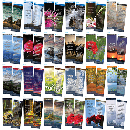100 Assorted Bible Cards - Box Set - Favorite Bible Verses, - Christian Bookmarks