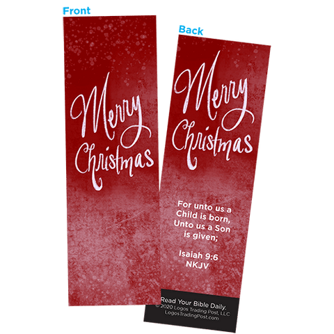 Children and Youth Bookmark, Merry Christmas, Isaiah 9:6, Pack of 25, Handouts for Classroom, Sunday School, and Bible Study