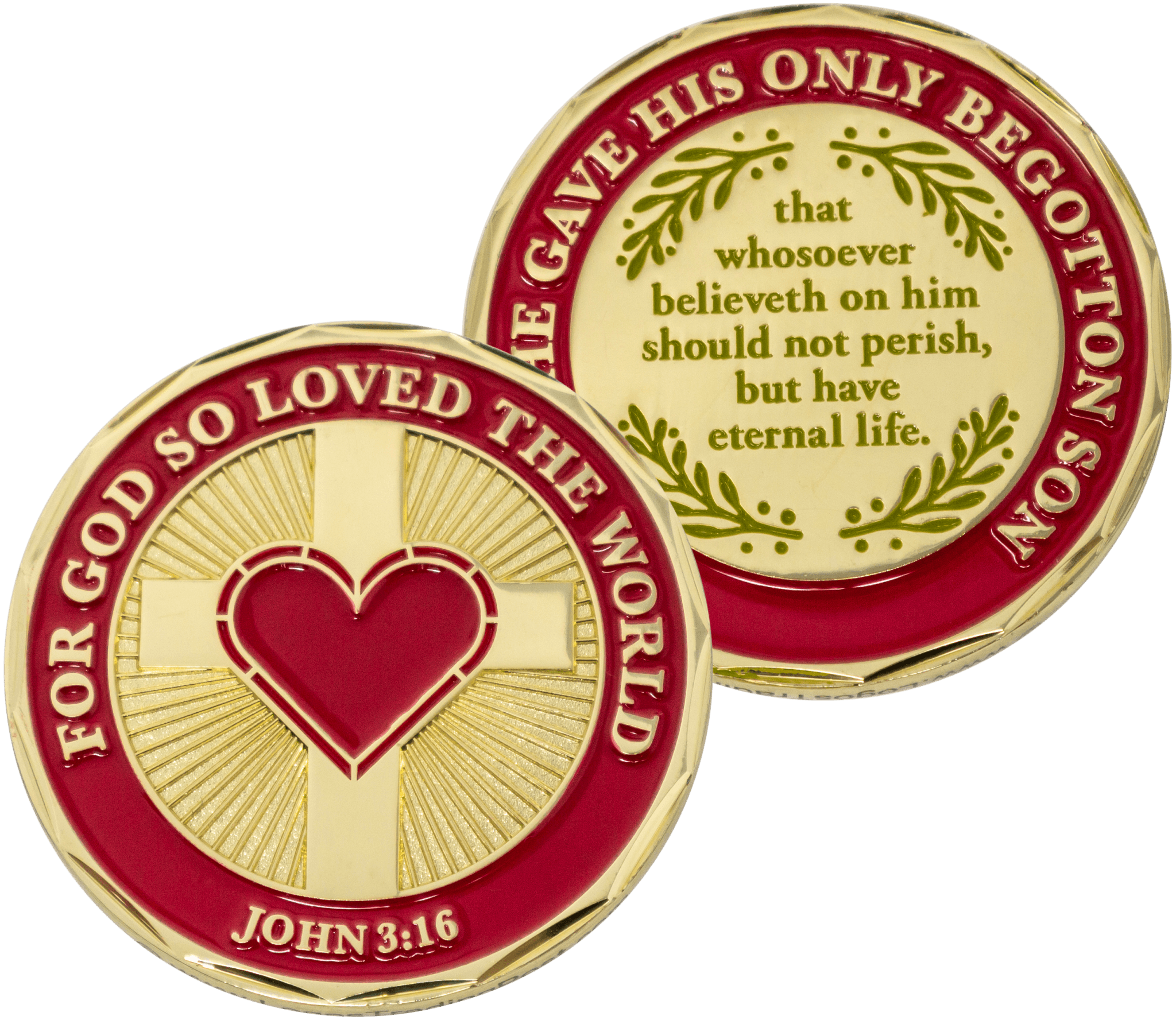 "For God So Loved the World" Gold Plated Challenge Coin - John 3:16