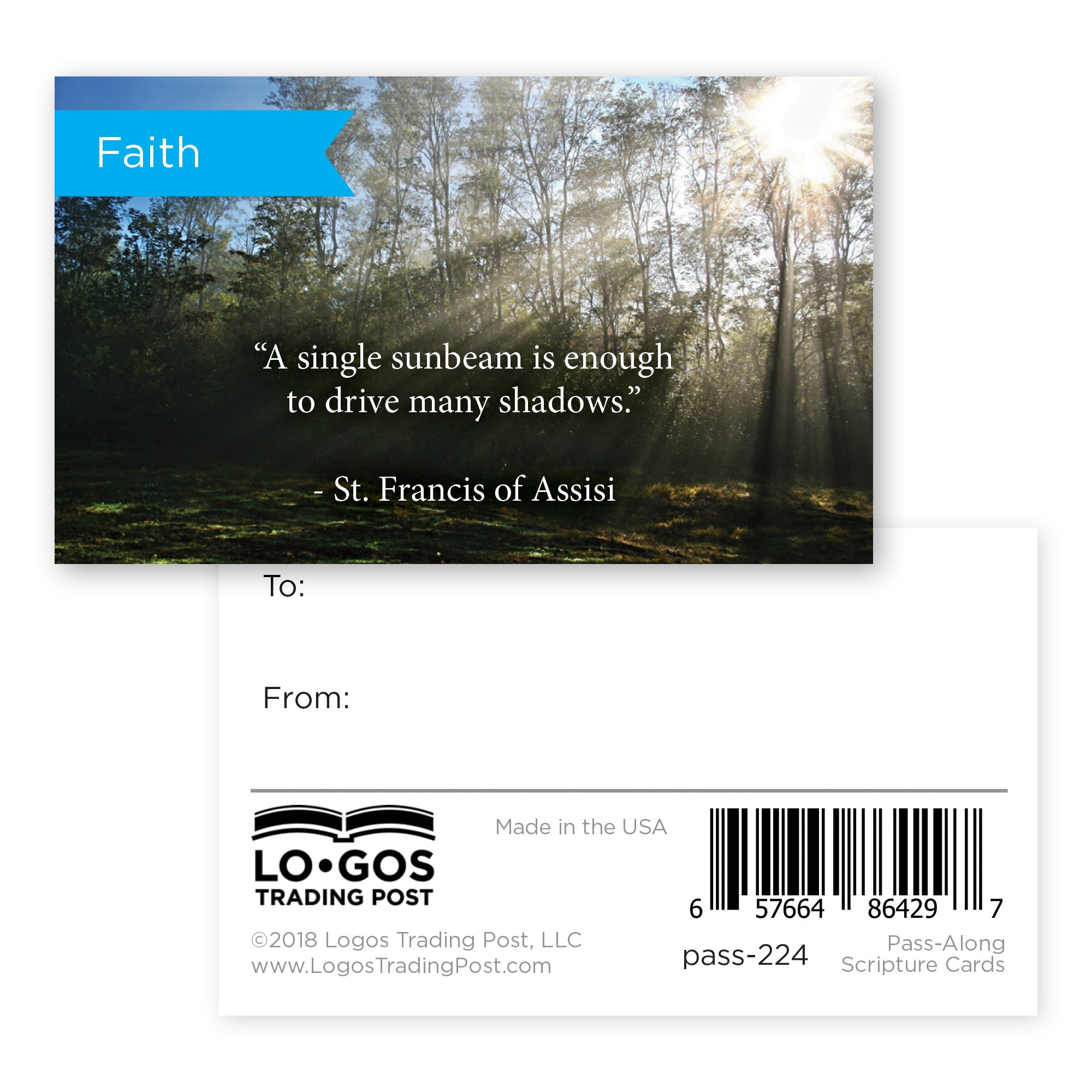 Faith, St. Francis, Pass Along Scripture Cards, Pack 25