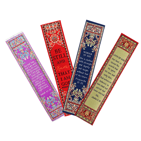 Grandmothers gift fabric bible verse bookmark assortment - all 4 scripture bookmarks