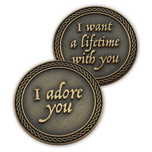 Romantic Love Expression Antique Gold Plated Coins, 12 Coins