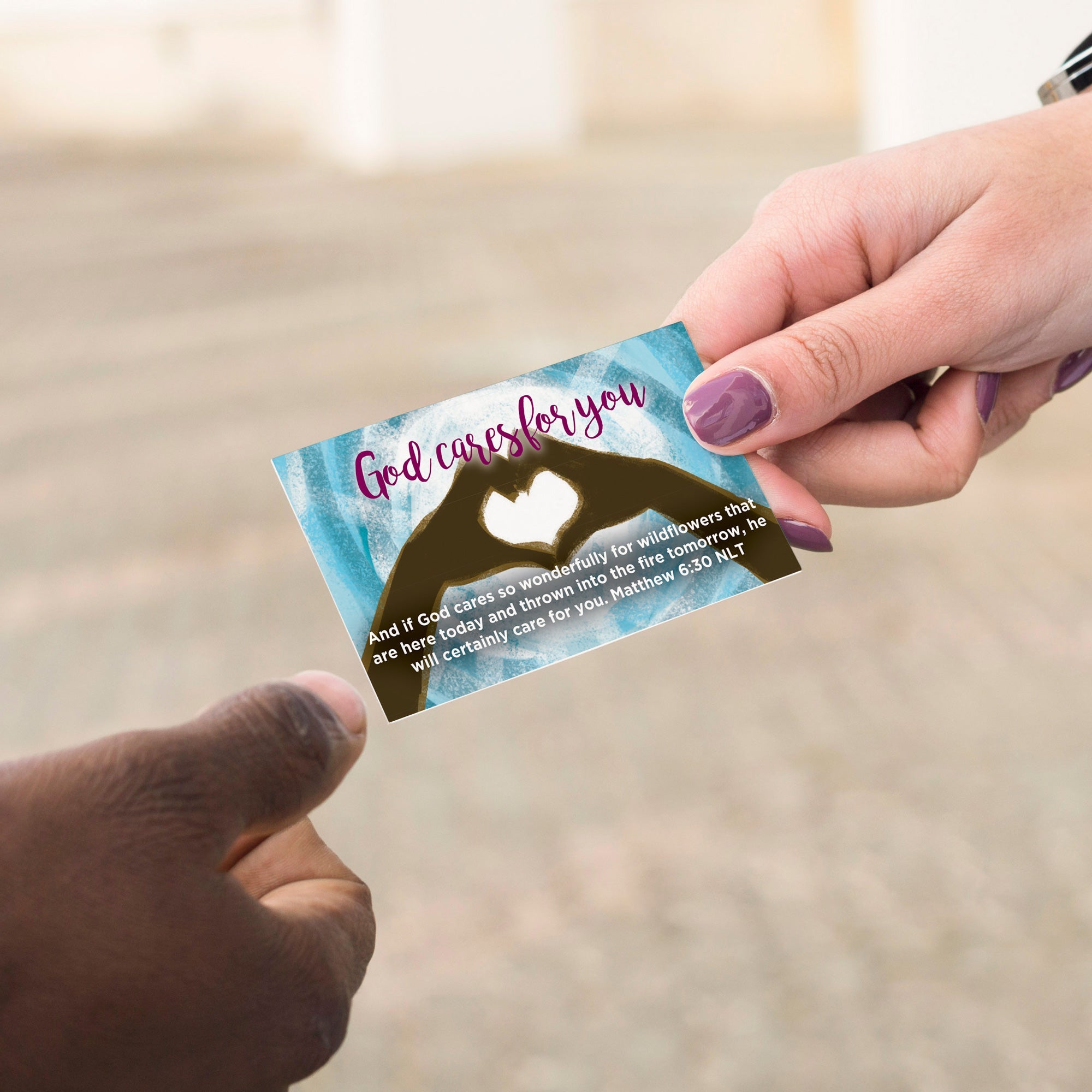 Children and Youth, Pass Along Scripture Cards, God Cares for You, Matthew 6:30, Pack of 25