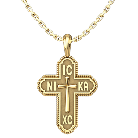 Jesus Christ the King (IC XC NIKA) Gold-Plated Sterling Silver Pendant and 18" Chain
