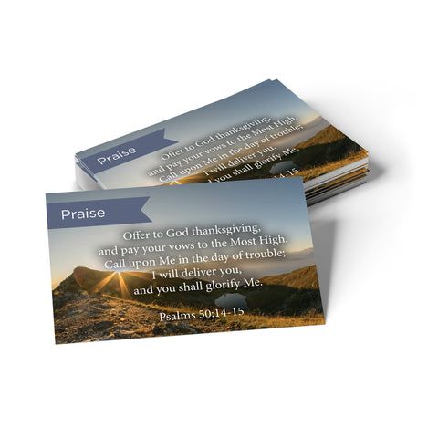 Pass Along Scripture Cards, Praise, Psalms 50:14-15, Pack 25