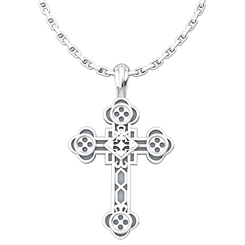 Antiochian Cross Sterling Silver Pendant - 18 Inch Chain
