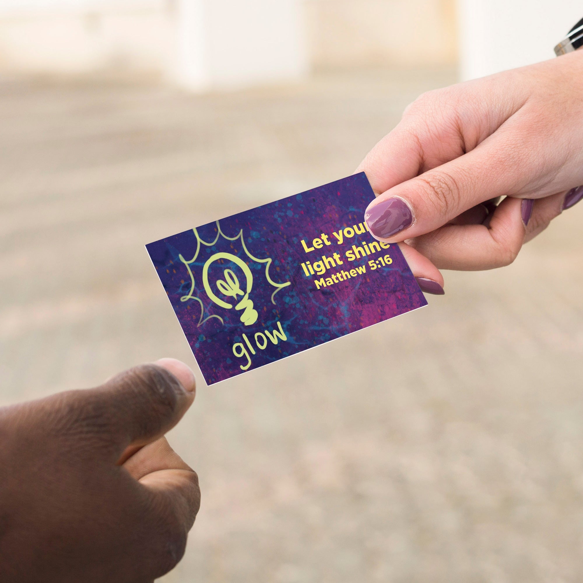 Children and Youth, Pass Along Scripture Cards, Glow, Matthew 5:16 Pack of 25