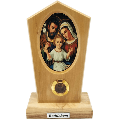 Holy Family Icon Olive Wood Stand