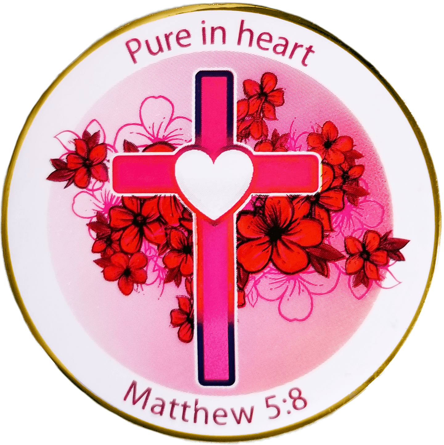 "Pure in Heart" Gold Plated Challenge Coin -  Philippians 4:13