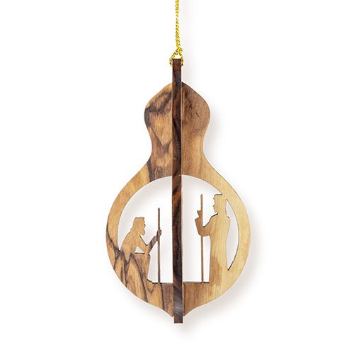 Angels & Shepherds, 3D Olive Wood Christmas Ornament