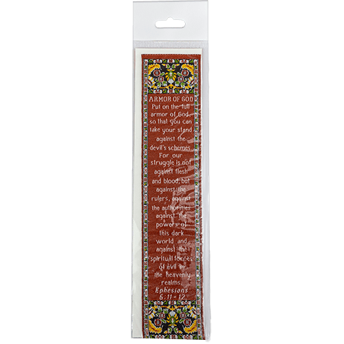 Armor of God, Woven Fabric Christian Bookmark - Ephesians 6:11-12