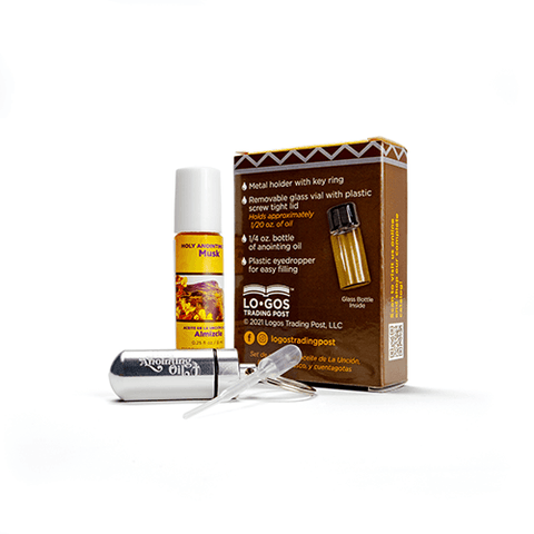 Musk Anointing Oil from Israel, Deluxe Gift Box Set - Silver