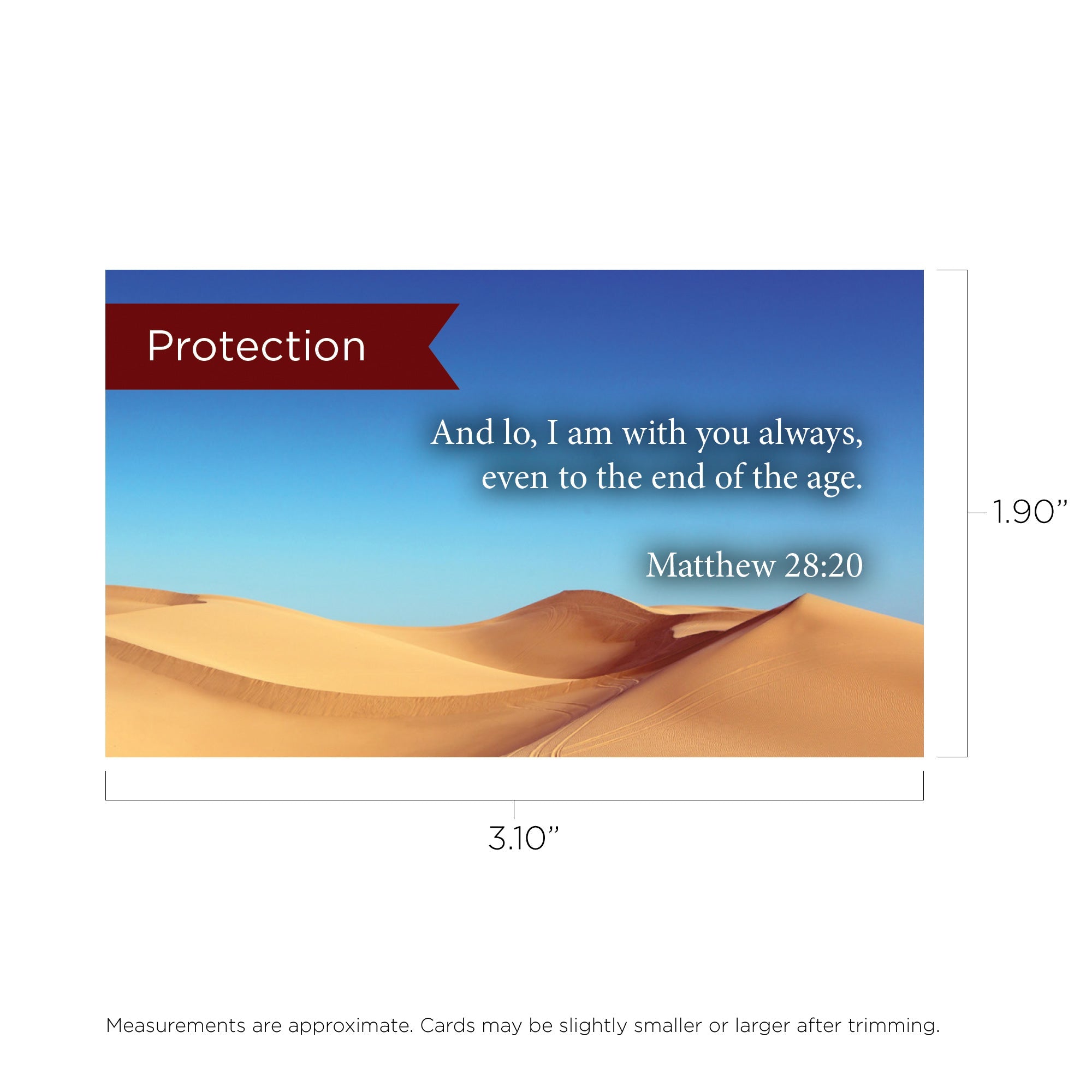 Pass Along Scripture Cards, Protection, Matt 28:20, Pack 25