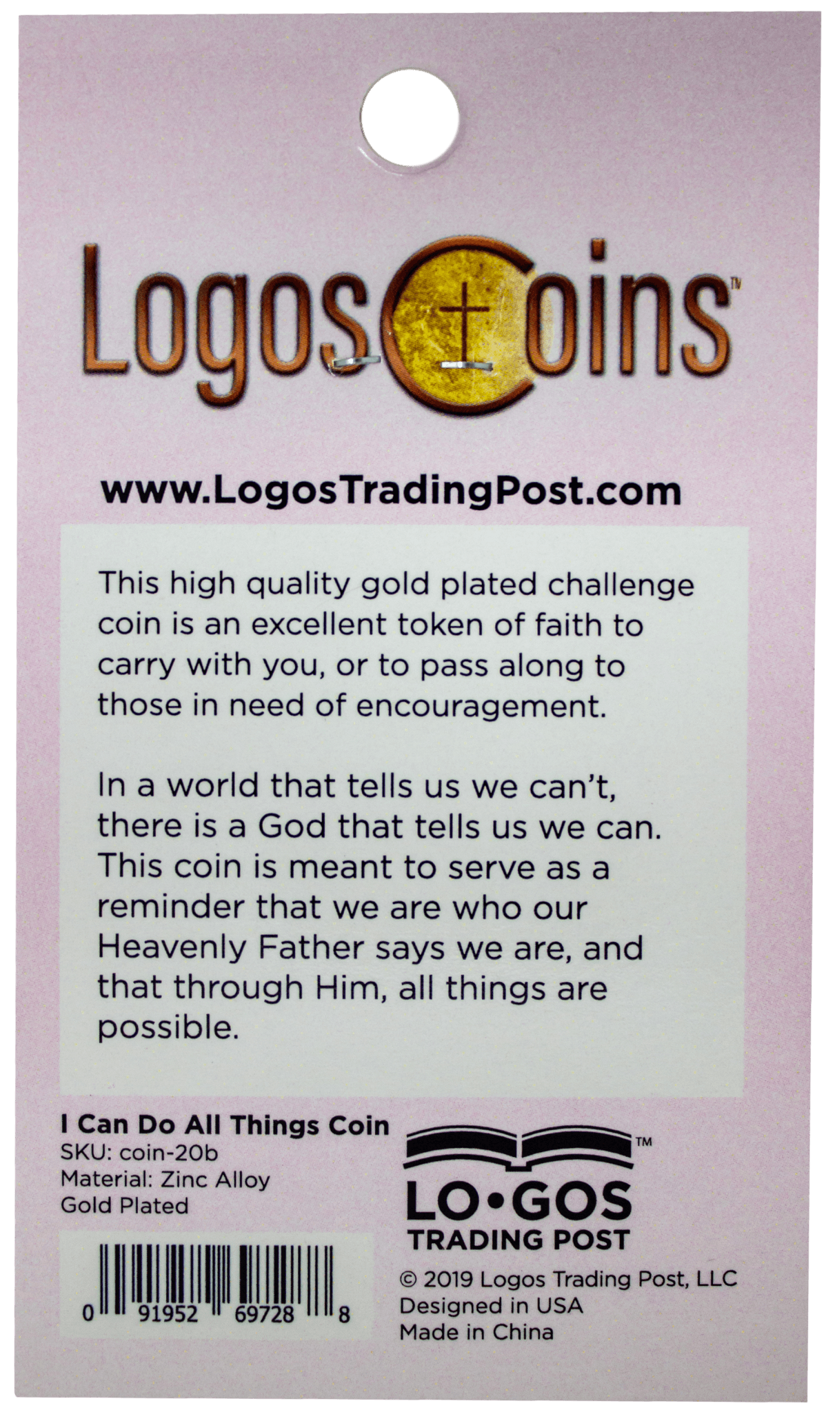 "Pure in Heart" Gold Plated Challenge Coin -  Philippians 4:13
