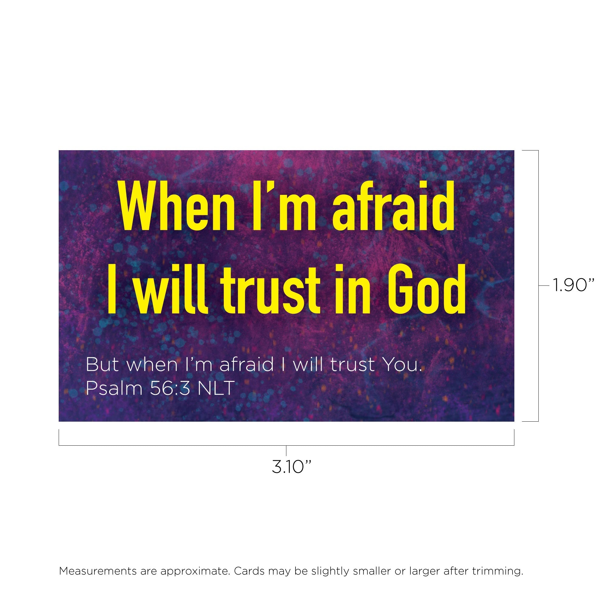 Children's Pass Along Scripture Cards - When I'm Afraid I Trust in God, Pack of 25