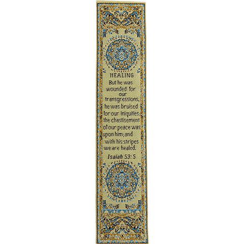 By His Stripes We Are Healed - Woven Fabric Christian Bookmark - Isaiah 53:5