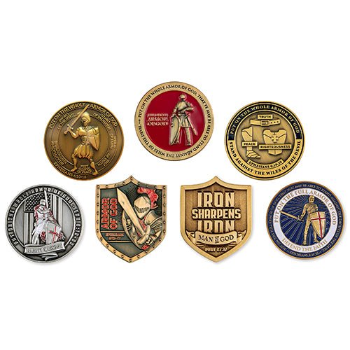 Armor of God Challenge Coins, Assorted Pack of 7