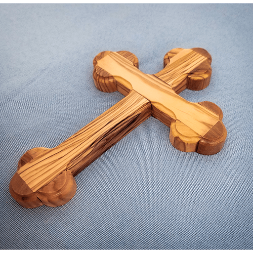 Olive Wood Wall Bottony Cross, Eastern - Greek (L)