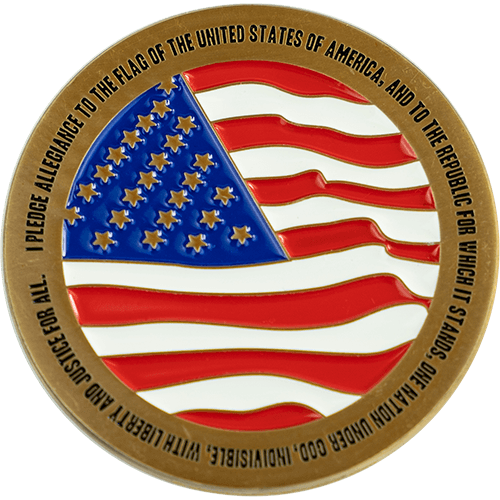 Pledge of Allegiance Antique Gold Plated Coin