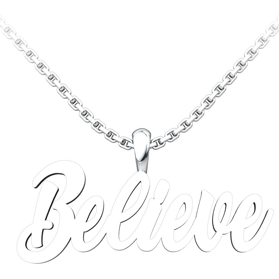 Believe Sterling Silver Pendant with a 18 inch chain