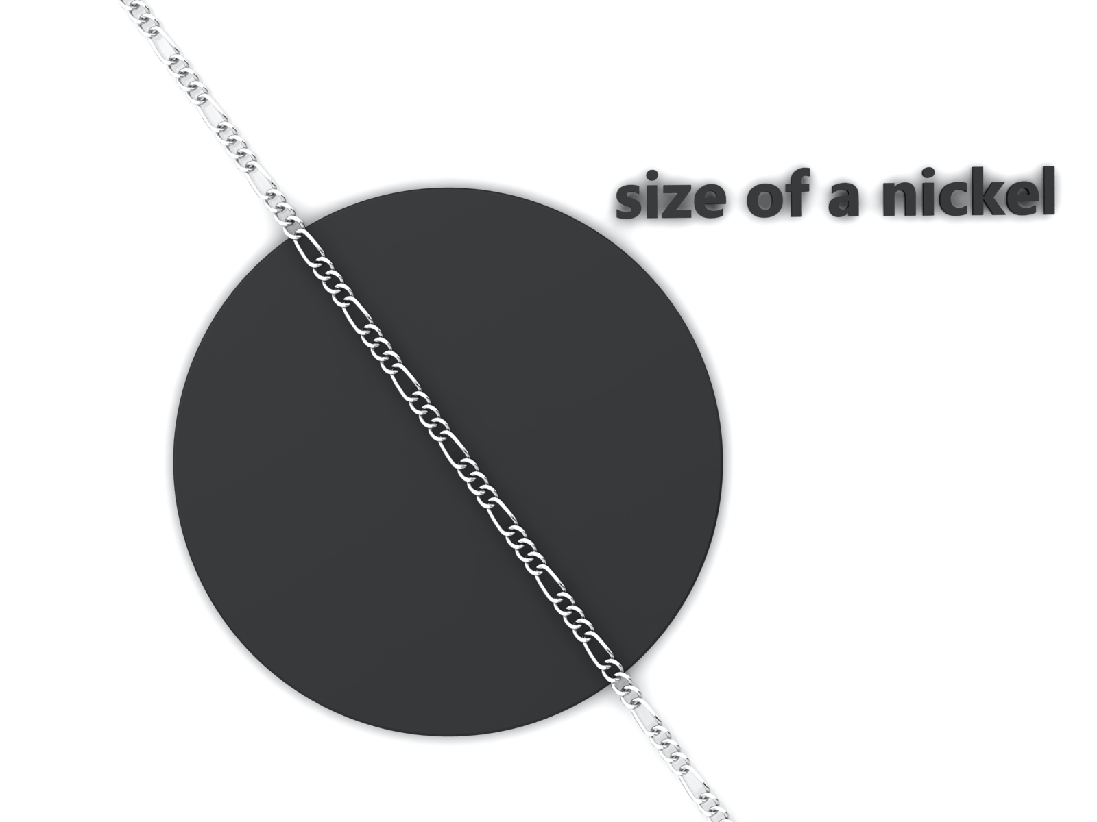 Figaro (1.6mm) Sterling Silver Chain, 18", 20", 24", 30"