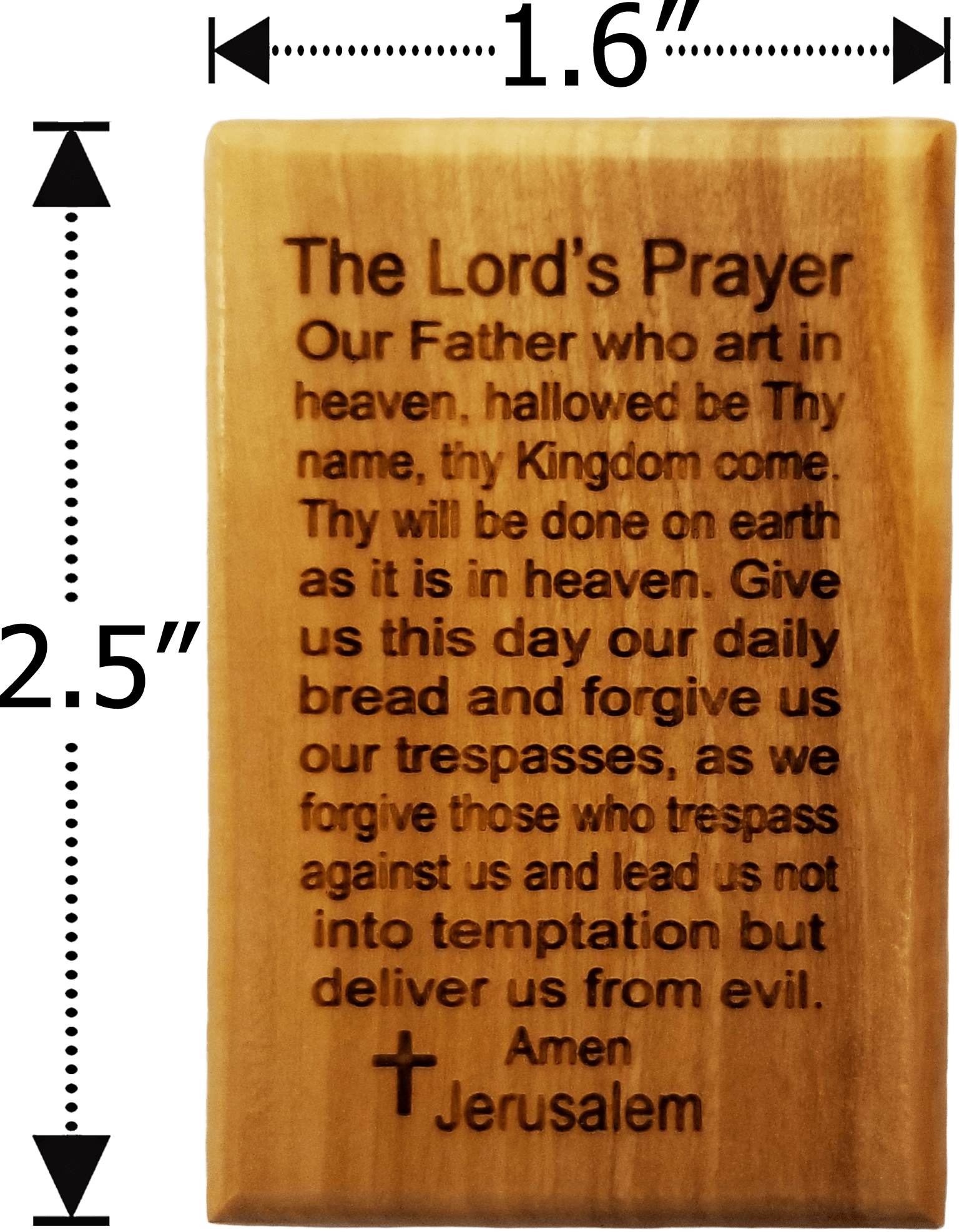 The Lord's Prayer Olive Wood Magnet