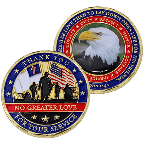 Thank You for Your Service Christian Coin - John 15:13