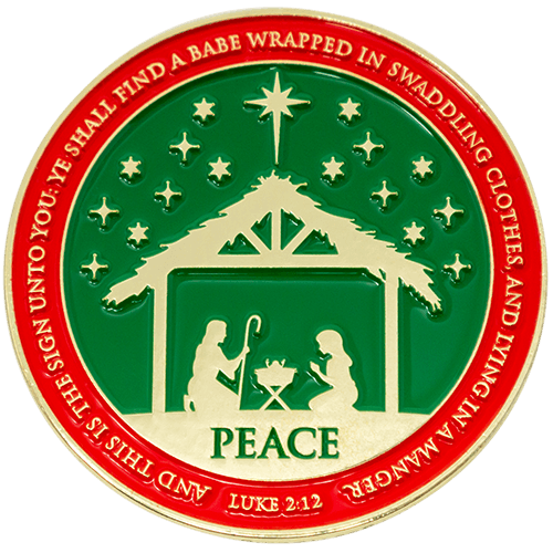 Merry Christmas Gold Plated Christian Challenge Coin - Luke 2:12