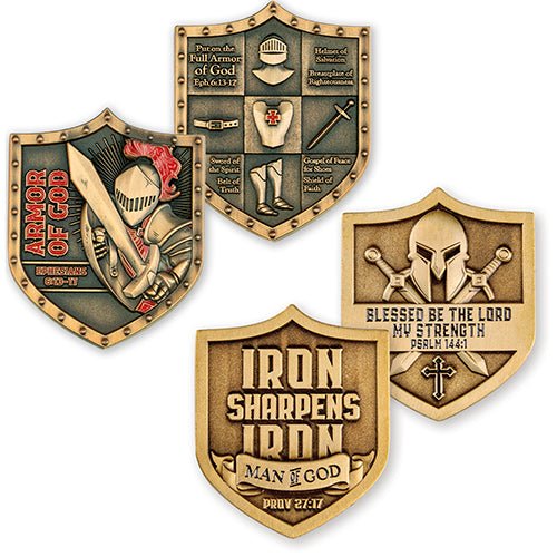 Armor of God Challenge Coins, Assorted Pack of 7